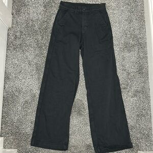 Black wide leg trousers